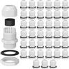 hb-digital 40x Pressacavo M25 per 11-15mm IP68 Impermeabile Resistente alla Polvere Ritardante di Fiamma per Uso Esterno Industriale Facile Installazione Filettatura Metrica - Bianco