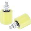 QUARKZMAN 2Pz Rullo Guida in Nylon per Cancello Scorrevole da 2 Giallo | con Gruppo di Supporto, Guidatore Universale per Cancello Scorrevole con Cuscinetti a Sfera Sigillati per Porta Scorrevole