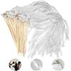 Corpower 30 Pezzi Bacchette Matrimonio con Campane, Semplici e Belli Bacchetta Magica con Campana Matrimonio Legno Nastro, Riutilizzabile Wedding Wands per Decorazioni di Nozze Compleanno Feste (Bianco