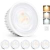 YindaLux 6x Moduli LED 230V Dimmerabili, Ultra Sottili Ø50x23mm, 5W 500LM IP44, Angolo 38°, Ricambio GU10/MR16, 3 Colori 2700K/4000K/6500K, per Faretti Incasso Plafoniera Spot