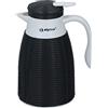 BAKAJI Caraffa Termica Capacità 1 Litro con Tappo di Temperatura Isolante, Thermos Sottovuoto a Doppia Parete Salvafreschezza, Sistema di Contenimento Caldo e Freddo, Manico Ergonomico (Nero)