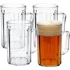 PORFOYO 4 Pezzi Boccali Da Birra In Plastica, 500 Ml Bicchieri Da Birra Con Manico, Trasparente Tazza Da Birra Refrigerata, Boccale Di Birra Per Casa, Ristoranti E Birrerie, Bar, Feste, Feste E Decorazioni