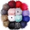Tatuo Fai da Te Finta Pelliccia Pom PON Palla con Bottone Premere Pompon Rimovibile Lanuginoso per Maglieria Cappelli Scarpe Sciarpe Borsa Accessori (Colorato, 16)