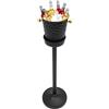 JUDEMII Secchiello per spumante in acciaio inox con supporto, secchiello per ghiaccio da 5 l, per vino, bevande, champagne, birra