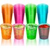 LORD CIG Bicchieri multiuso in plastica al neon, riutilizzabili, per uso interno ed esterno, barbecue, picnic, matrimoni e campeggio, spiaggia, bicchieri essenziali che si illuminano al buio,