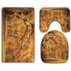 A.Monamour Set Tappeti Bagno Stagione Autunnale Dorata Giallo Arancio Foglie Cadute Alberi Forestali Nel Parco Natura Scenario Stampa Antiscivolo Morbidi Assorbente Lavabile Tappetini per Il Bagno