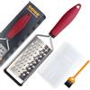 Deiss PRO Grattugia grossa e grattugia manuale per formaggio, lame affilate in acciaio inossidabile, manico antiscivolo, piccola grattugia per formaggio per cucina, trituratore, lavabile in