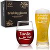 Joymaking Set di bicchieri da vino e birra - regalo per zia e zio, miglior regalo per zia e zia, bicchiere di Natale 500 ml