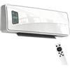 HOMCOM Termoventilatore da Parete 2000W, 3 Modalità, Termostato, Bianco | Stufa Elettrica Ceramica, con Ventilatore, Timer 24h, Rilevazione Finestra Aperta, Telecomando, Oscillazione