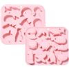 Ipotkitt 2 stampi in silicone a tema marino rosa Stampi in silicone per caramelle a forma di animali marini Stampi in silicone per cioccolato per pinguini Stampi per torte da forno a forma di pesce