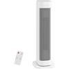 HOMCOM Stufa Elettrica Ceramico 2000W con 3 Temperature Regolabili Bianco | Stufetta Elettrica con Timer 15 Ore, Telecomando, Protezione da Surriscaldamento e Ribaltamento, Basso Consumo