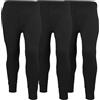 Orbiz Confezione da 3 pantaloni intimi termici da uomo, lunghi, strato di base, estremamente caldi spazzolati, interno ultra morbido, leggings