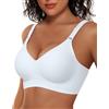 Vertvie Jelly Bra senza ferretto, senza cuciture, push-up, copertura | Reggiseno T-shirt di supporto, senza fili, con spalline frontali regolabili, liscio, comodo per tutti i giorni