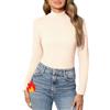 Aottori Maglia Termica Donna Collo Alto Manica Lunga | Maglietta, Leggera Basic, Top, Intimo Traspirante Invernale Dolcevita, Caldo Elasticizzato