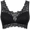 dolcecasabiancheria TRAMONTE Top Bralette Brassiere Donna in Pizzo Nero Reggiseno Senza Ferretto con Coppe Preformate Sottogiacca Elegante