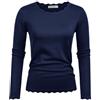 GRACE KARIN Pullover a Maniche Lunghe da Donna Camicetta Lavorata a Maglia Casual Maglione Girocollo Maglieria in Pizzo Abiti Autunno-Inverno Elastici