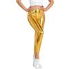 NewL Leggings Sportivi da Donna Lucidi Metallizzati Luminosi Pantaloni a Matita Pantaloni Fitness Moda Jeggings Color Caramella