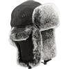 Pyrafox Lussuoso cappello bomber scamosciato pelliccia sintetica - Trapper Earflap Ushanka Cappello invernale