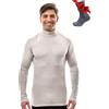 Merino.tech 100% Lana Merino Dolcevita Uomo - Maglia Termica + Calzini | Maglione 2 Stili Di Collo,Non Pizzica Calore e Stile Casual, Protezione e Traspirabilità Ideali Per Il Trekking e Lo Sci