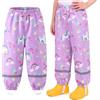 Domueay Pantaloni Impermeabili Bambino Bambina Pantaloni, 1-10 Anni, 86-140 | Pioggia Leggero Antivento Traspirante Pantaloni Fango Riflettente Ragazzi Ragazze Abbigliamento Sportivo All'aperto Scuola