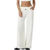 Generic Jeans elasticizzati da donna a gamba dritta, asimmetrici a vita bassa, stile casual lavato