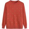 Generico Maglione Lavorato A Maglia per Donne Anziane E di Mezza età, Elegante Maglione Girocollo, Maglione A Maniche Lunghe con Motivo A Rombi E Strass, Morbida Maglieria