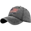 YULOONG Cappello da baseball vintage ricamato bandiera USA denim lavato Trucker Cap 100% cotone cappello da sole per uomo donna regolabile