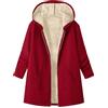 amropi Giacca in Pile da Donna Medio-Lunga Foderata Pelliccia Felpa con Cappuccio Invernale Caldo Cappotto