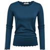GRACE KARIN Pullover a Maniche Lunghe da Donna Camicetta Lavorata a Maglia Casual Maglione Girocollo Maglieria in Pizzo Abiti Autunno-Inverno Elastici