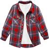 JACKETOWN Camicia Camicia da Bambino a Maniche Lunghe a Quadri per Bambini Camicia Casual per Bambini Camicie in Cotone Camicia per Bambini con Taschino sul Petto