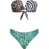 F**K Bikini Donna Fascia a V con Slip Fisso Fantasia SW2201-X10