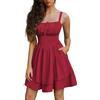 SCARLET DARKNESS Abito Donna Stile Vittoriano Corto Estivo con Stampa Elegante Spaghetti e Vita Stretta