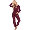 Pyrex Pigiama Donna Invernale Caldo Cotone Set Lungo Manica Lunga