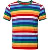NUWIND T-Shirt Uomo Arcobaleno, t-Shirt Rigata Rinbow Girocollo Manica Corta