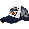 YULOONG Vintage Half Mesh Baseball Cap Ricamo Western Denim lavato Trucker Cap Cotone Cappello da Sole Regolabile Unisex