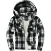 JACKETOWN Giacca Uomo in Pile Con Cappuccio Camicia in Flanella a Quadri Giacca Intermedia Calda E Imbottita Giacca Casual Con Tasche Ideale per Autunno E Inverno