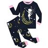 EULLA Pigiama per bambini e bambine, a maniche lunghe, in cotone, per l'inverno, con unicorno, principessa, coniglietto, gufo, due pezzi, biancheria da notte 1-10 anni, 92 98 104 110 116 122 128 134
