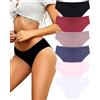 ALL OF SHE Mutande Donna Cotone Slip Donna a Vita Bassa Elasticizzato Biancheria Intimo Traspirante Comode Culotte Confezione da 6 S-XL