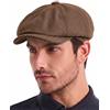 ZLYC Newsboy Berretto da uomo traspirante estivo piatto leggero vintage Ivy Cabbie berretto berretto