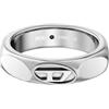 Diesel Anello da Uomo con Logo D, DX169304010 | Acciaio inossidabile color argento