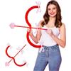 Harrycle Set di Arco e Frecce Cupido da 15,75 Pollici, Giocattolo Rosso per Tiro con l'Arco di San Valentine Foto Props per Costume Accessori per Cosplay di Cupido Forniture per Spettacoli di Feste