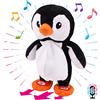 Hopearl Bambola cantante parlante ripete quello che dici, giocattolo animato interattivo elettrico, amico di peluche, festa di compleanno per bambini, 19 cm (Penguin)