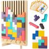BUCOMTU Puzzle 3D di Legno Tetris, Puzzle di Legno Tetris, Giochi Montessori 3 4 5 6 Anni, Intelligenza Jigsaw Rompicapo, Tetris Tumbler Gigante, Regali Educativi per Bambini