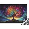 6N2X9A4S Albero della Vita Magico Puzzle 1000 Pezzi Set Puzzle 1000 Pezzi Notte Vivace Colorata Carta Puzzle per Adulti Relax Decorazione Regalo 52x38cm/1000pcs
