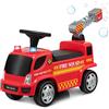 COSTWAY Camion dei Pompieri per Bambini, con Macchina a Bolle Fari Allarme e Musica, Macchinina Cavalcabile a Spinta per Bambini 18-36 Mesi (Rosso,2)