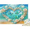 6N2X9A4S Cuore di Conchiglie Spiaggia Puzzle 1000 Pezzi Carta per Adulti Farfalla Stile Floreale Relax Decorazione Domestica Regalo 38x26cm/1000pcs