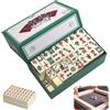 XEERUN Mini Mahjong Set, Mini mahjong portatile tradizionale cinese, Gioco Majong Stones, con 144 Pezzi Mahjong, per Giochi da Viaggio in Famiglia Giocoda Tavolo Gioco da Tavolo