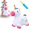 Tomatoys Unicorno Gonfiabile Saltellante per Bambini - Animale Cavalcabile con Rivestimento in Peluche, Giocattolo per Interno ed Esterno, Regalo Perfetto per Bimbi 18 Mesi - 4 Anni