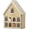 Odoria Casa delle Bambole Casetta per Uccelli: 1/12 Scala Miniatura Casa Legno per Fata Giardino Rustico - Mini Nido Uccelli All'aperto Patio DIY Artigianato