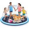 AMIPOW Tappetino Spruzzi Acqua 200CM, Splash Pad Bambini e Cani in PVC Antiscivolo, Tappetino Gioco d'Acqua con Sprinkler Regolabile, Giochi Acqua Giardino Estate